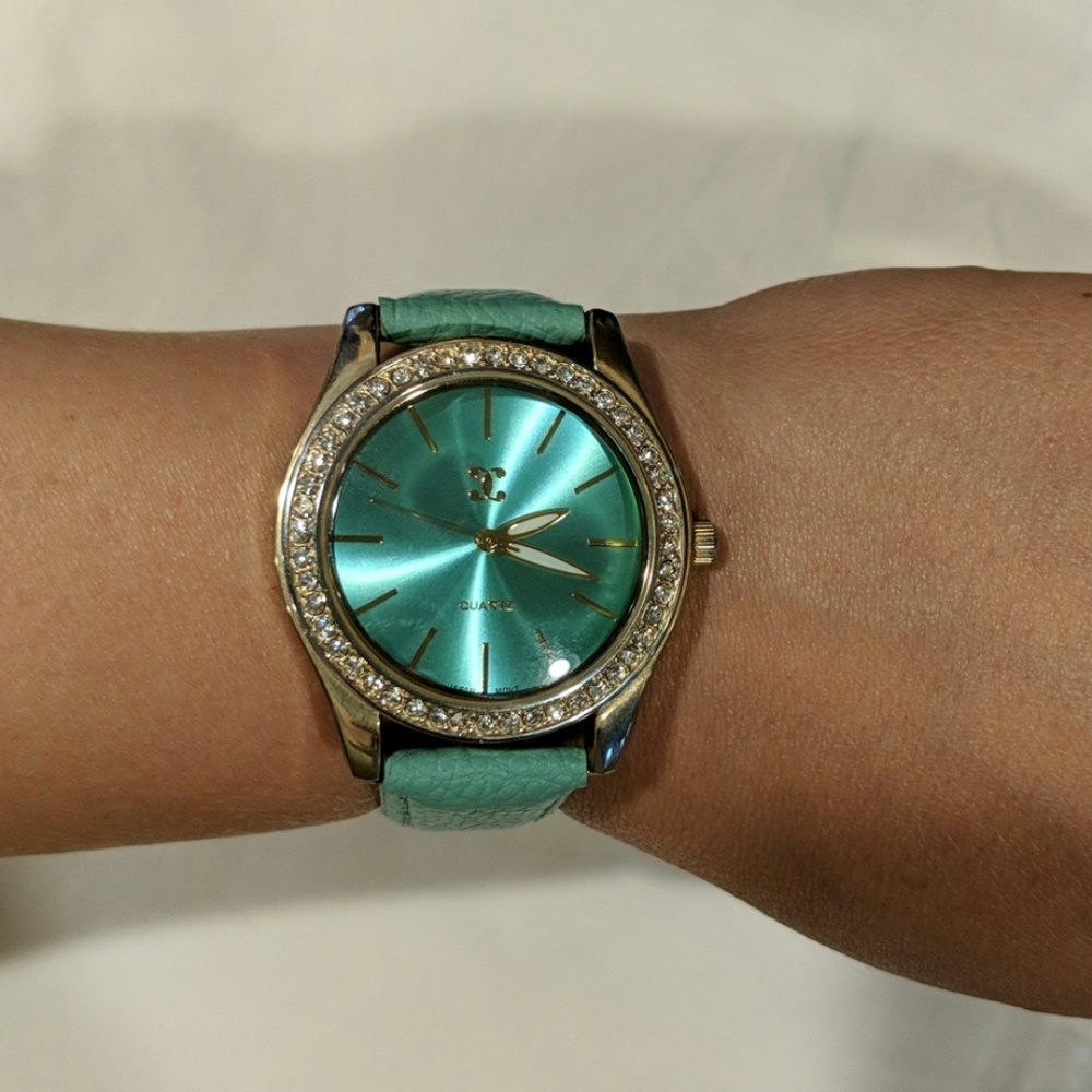 Charming Charlie Teal Rhinestone Watch - Picture 5 of 6